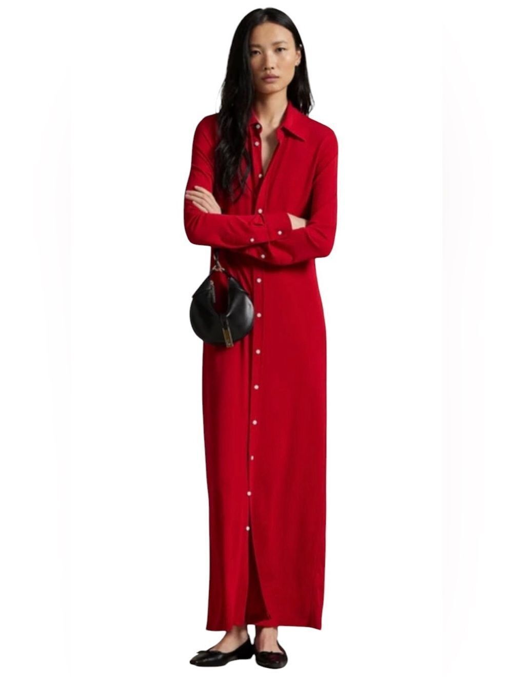 Polo Ralph Lauren Jersey Knit Collared Shirt Dress Size Large